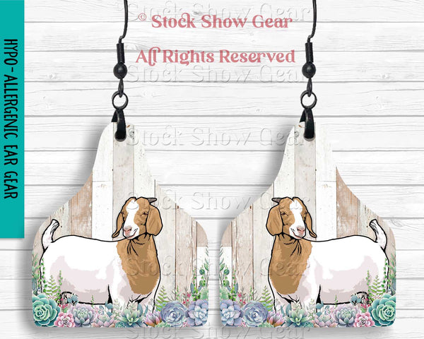 Boer Goat "Succulent" Earring Designs