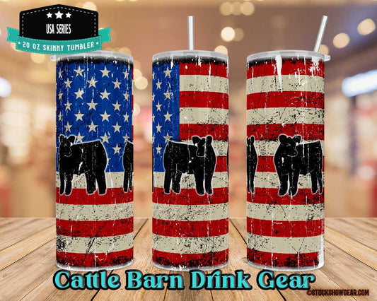 Cattle "USA Distressed" Tumbler Designs