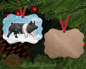 Hampshire Pig Christmas Ornaments