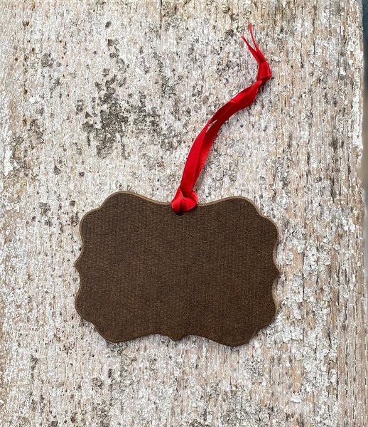Black Angus Cattle-Snow Scene Wood Christmas Ornament