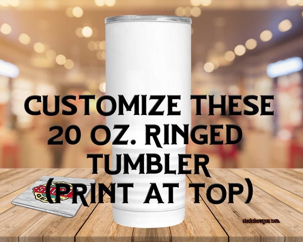 Tapered Ring Bottom 20oz White/Silver Tumbler-Made to Order