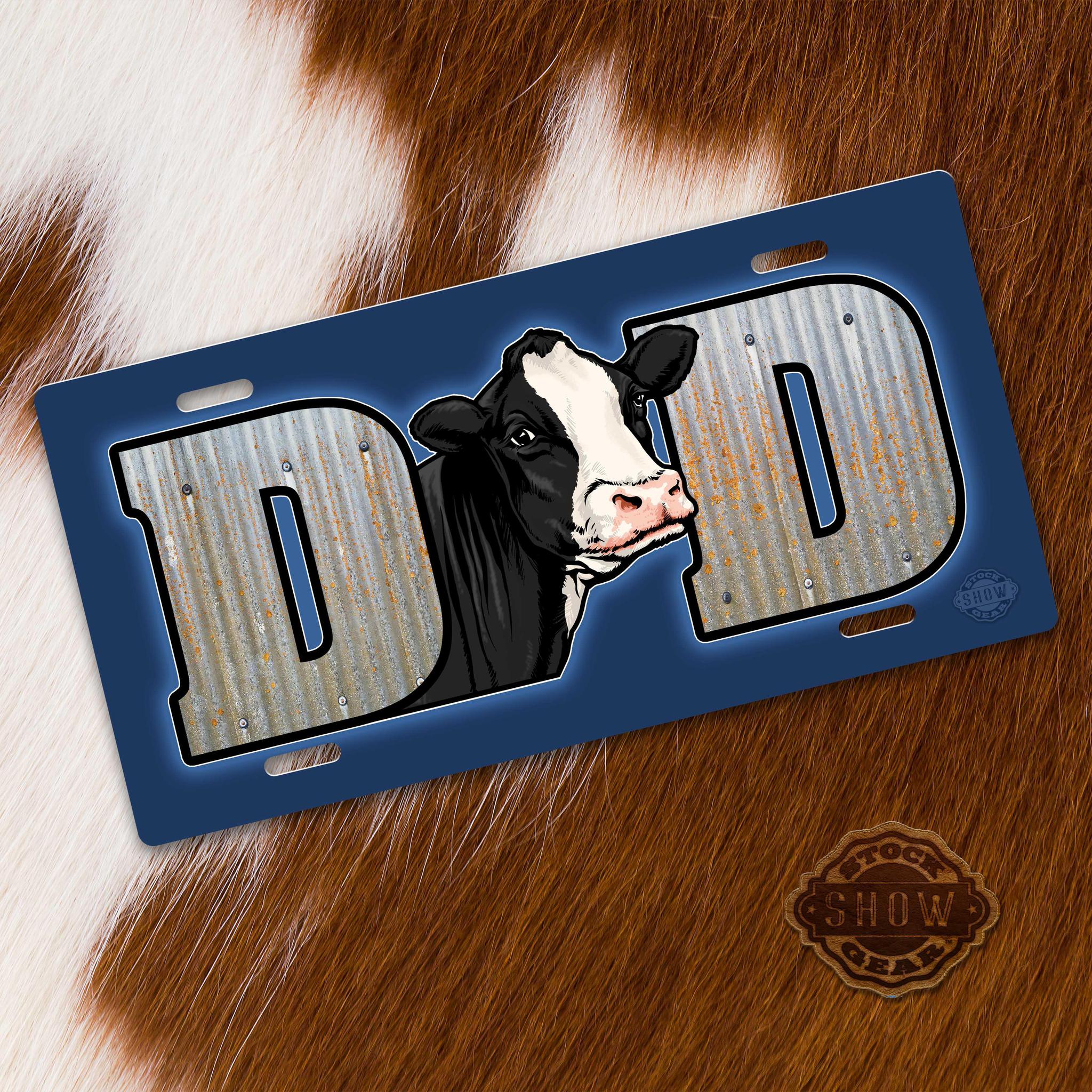 Holstein Cattle Dad License Plate
