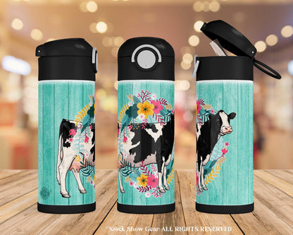 Black Holstein-Happy Wreath Design Tumblers