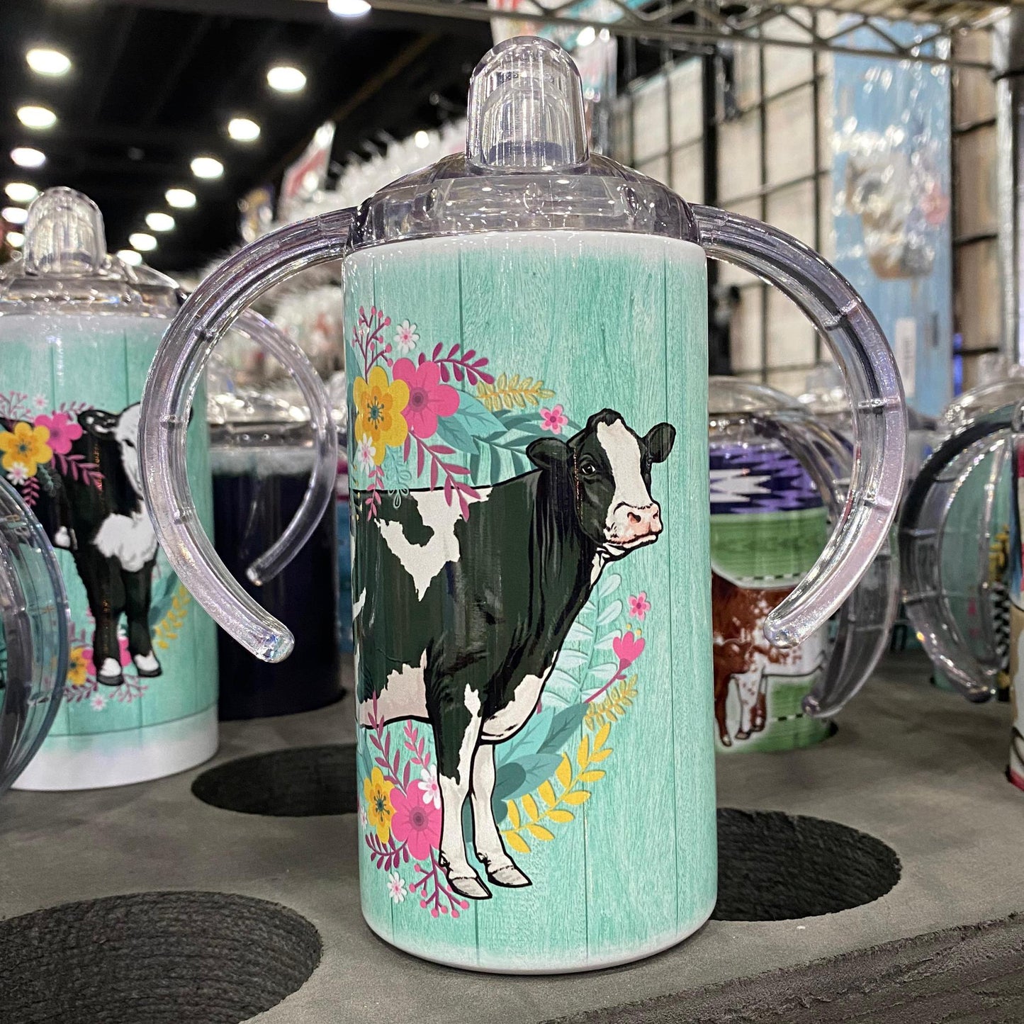 Black Holstein-Happy Wreath Design Tumblers
