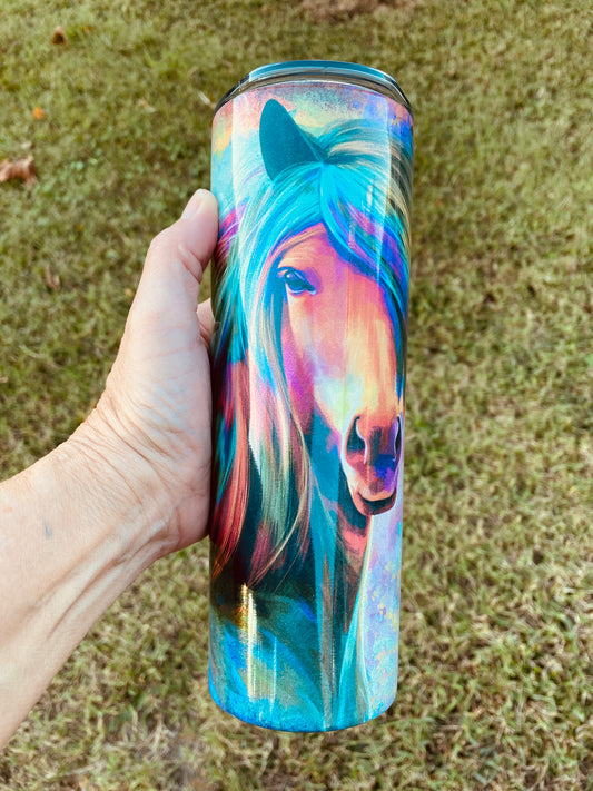 Rainbow Horse Skinny Tumbler