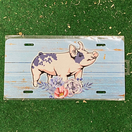 Blue Butt Floral Swag Design License Plate-In Stock