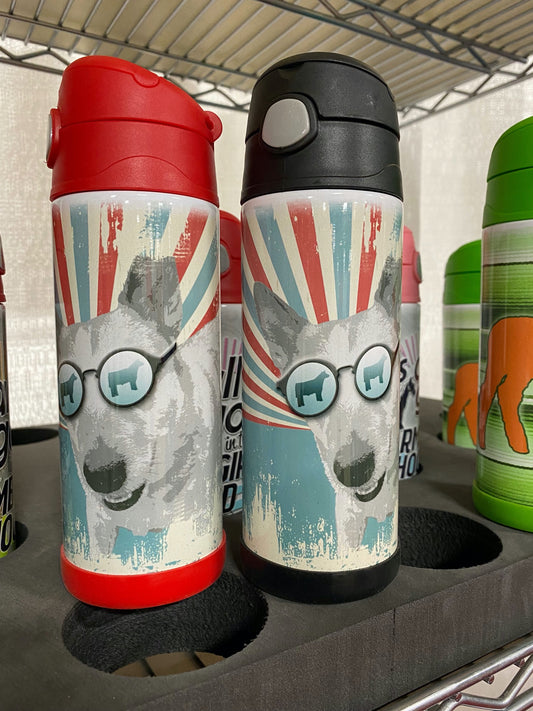 Cattle Dog in Sunglasses-Retro Starburst Print-12oz. Flip Sip Tumbler