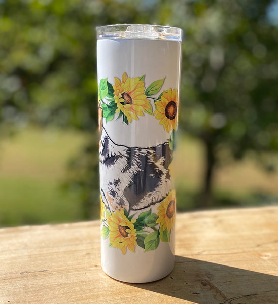 Cowboy Corgi "Sunflower Wreath" Tumbler