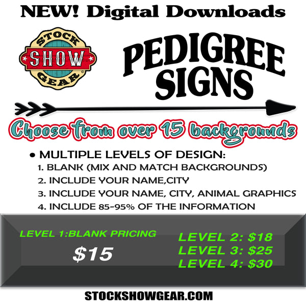 Dark Green Grunge Diamond Plate-Pedigree Sign for Digital Download - DIY PRINTABLE