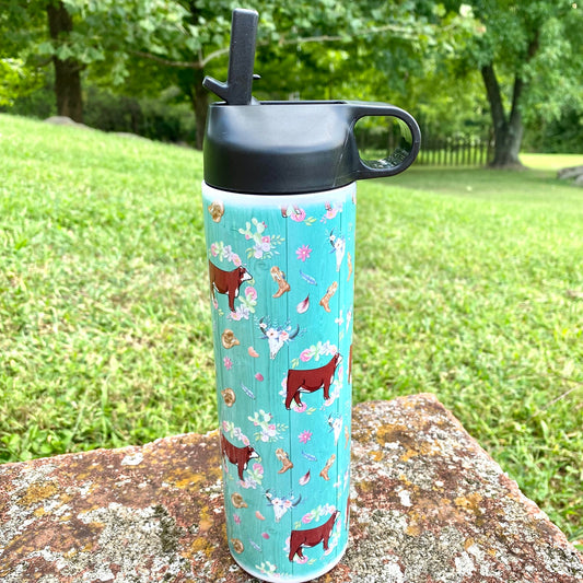Red Hereford Western Print Tumbler Designs