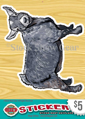 3" Stock Show Gear Gray Pygmy Goat Waterproof, UV Protected Sticker
