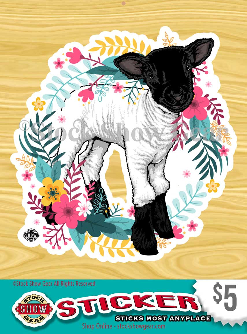 Lambkin Stickers-Happy Wreath Design