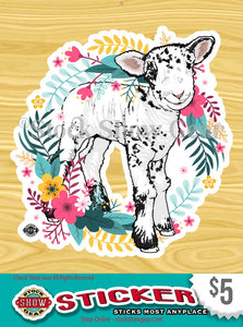 Lambkin Stickers-Happy Wreath Design
