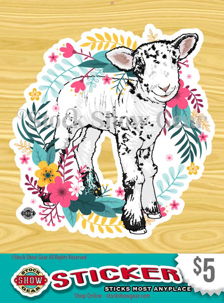 Lambkin Stickers-Happy Wreath Design