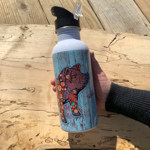Pig Stainless Steel Water Bottle - Floral Duroc