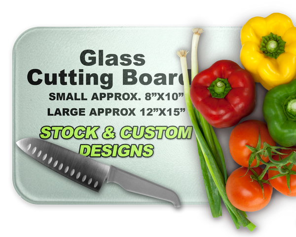 Black Baldy Cattle Glass Cutting Boards-Sunflowers