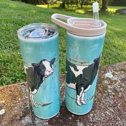 Black Holstein-Turquoise Metal-Arrow Design Tumblers