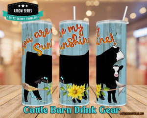 Black Baldy Cow-Calf-20 oz Tumblers-You are my Sunshine Design