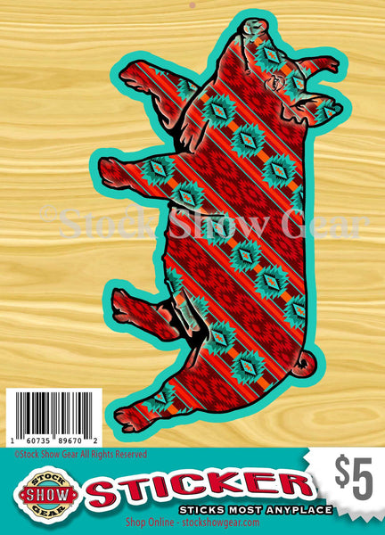 Patterned Pig Stickers