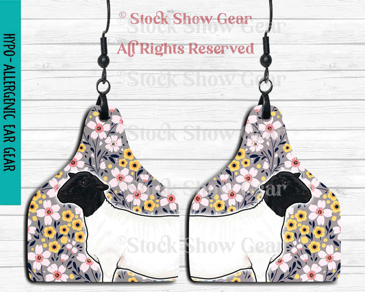 Dorper Gray Floral Earrings