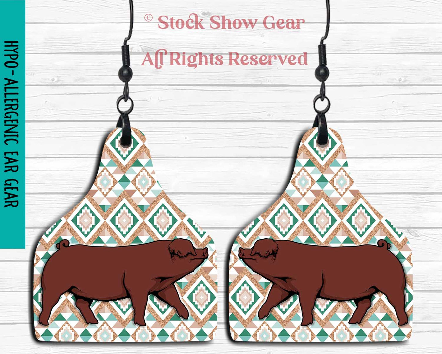 Duroc Pig Earrings