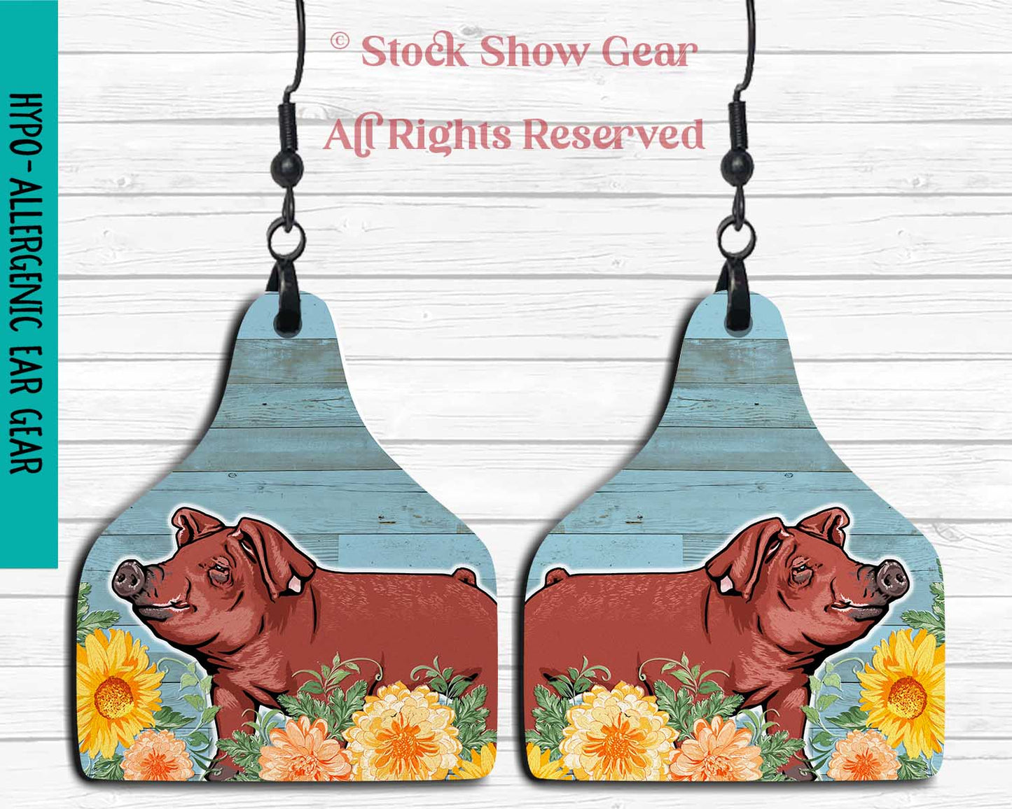 Duroc Pig Earrings