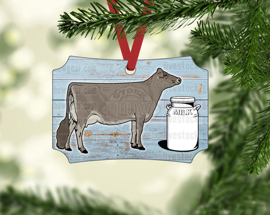 Dairy Cow Milk Can Ornament