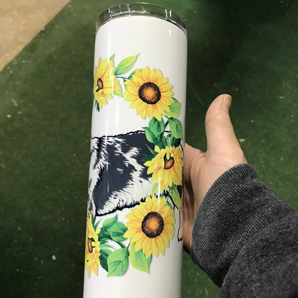 Cowboy Corgi "Sunflower Wreath" Tumbler