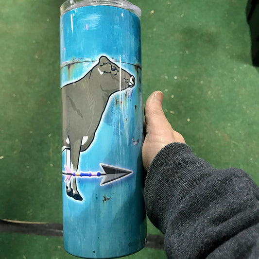 Brown Swiss Dairy Cow Tumbler-Skinny Arrow Design
