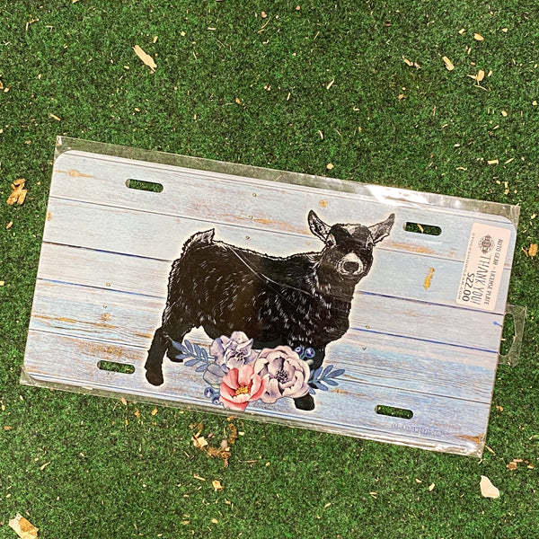 Black Pygmy Goat License Plate
