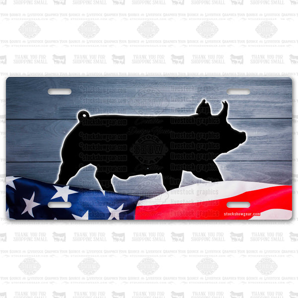 USA Pig License Plates