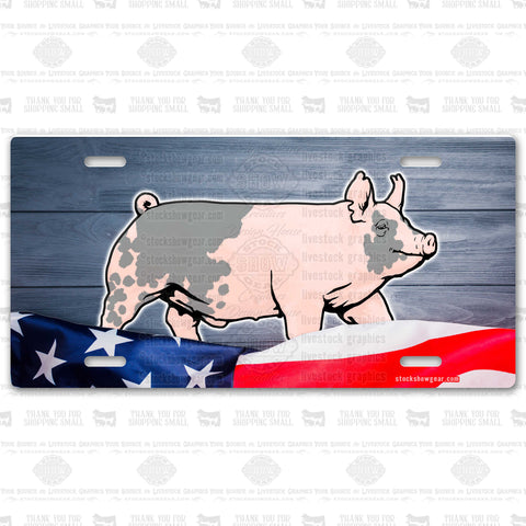 Blue Butt Pig USA Themed License Plates-In Stock