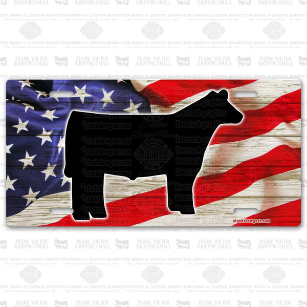 Show Steer USA Themed License Plate-In Stock