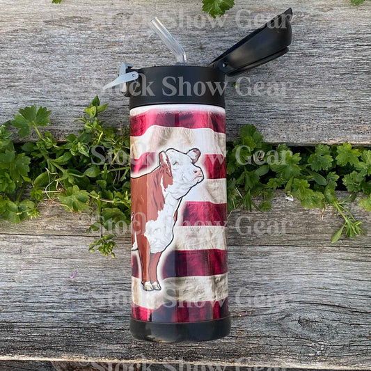 Red Hereford USA Flip Sip Tumbler