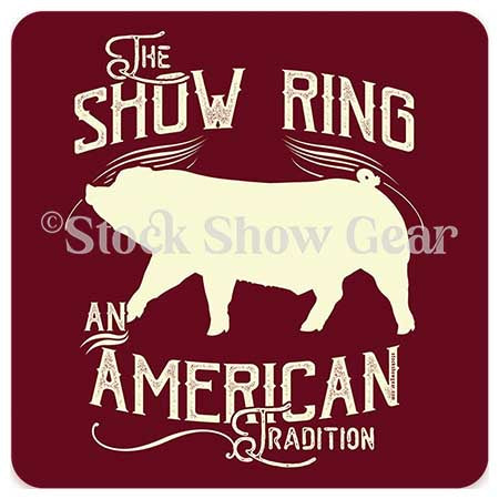 Show Ring Down Eared Pig Sticker