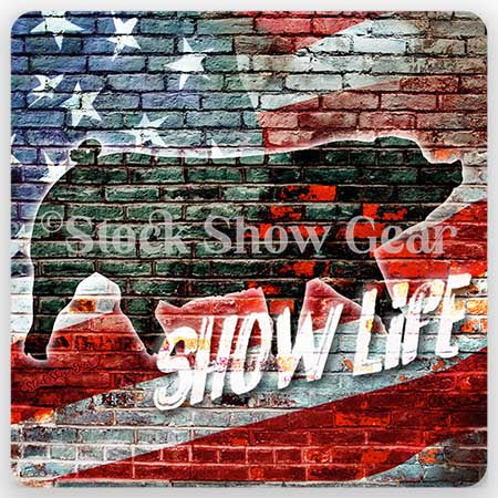 Show Life Pigs-USA Brick Stickers