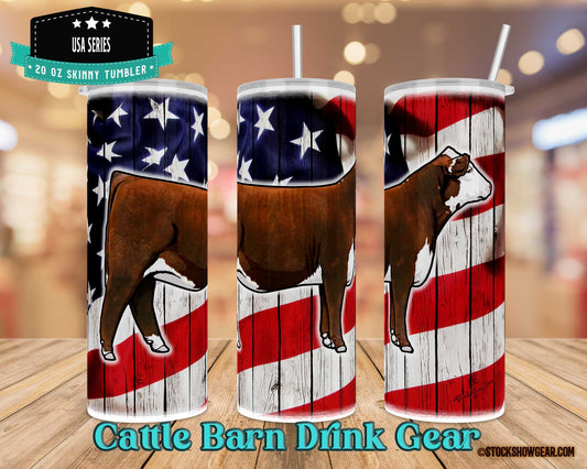 Red Hereford Heifer Tumbler-USA Wood Design